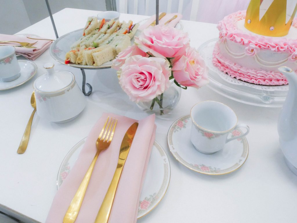 high tea party table setting